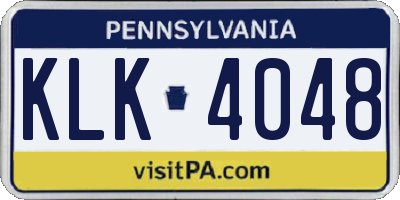 PA license plate KLK4048