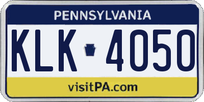 PA license plate KLK4050