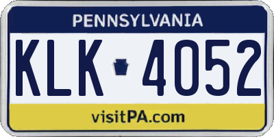 PA license plate KLK4052