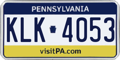 PA license plate KLK4053