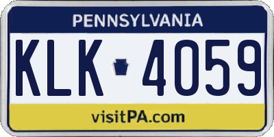 PA license plate KLK4059