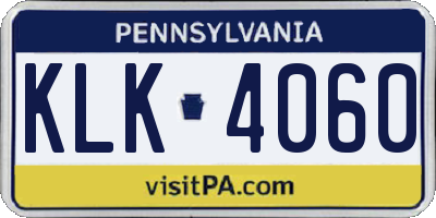 PA license plate KLK4060