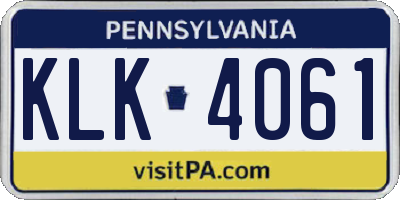 PA license plate KLK4061