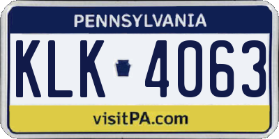 PA license plate KLK4063