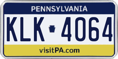 PA license plate KLK4064