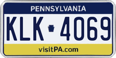 PA license plate KLK4069