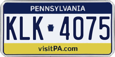 PA license plate KLK4075