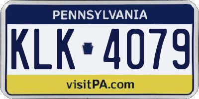 PA license plate KLK4079