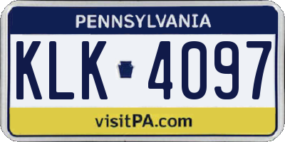 PA license plate KLK4097