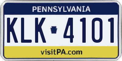 PA license plate KLK4101