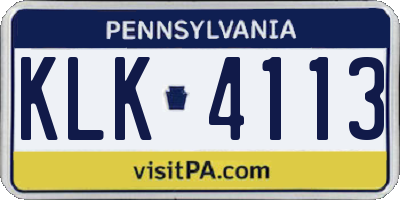 PA license plate KLK4113