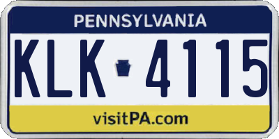 PA license plate KLK4115
