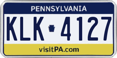 PA license plate KLK4127