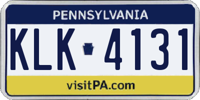 PA license plate KLK4131