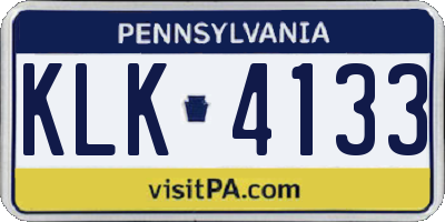 PA license plate KLK4133