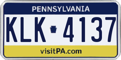 PA license plate KLK4137