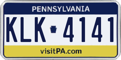 PA license plate KLK4141