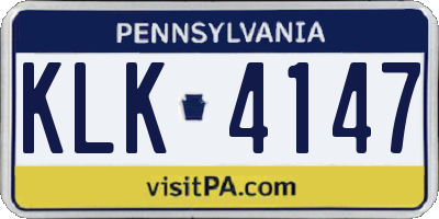 PA license plate KLK4147