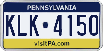 PA license plate KLK4150