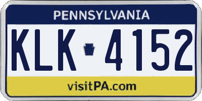 PA license plate KLK4152