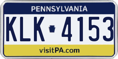 PA license plate KLK4153