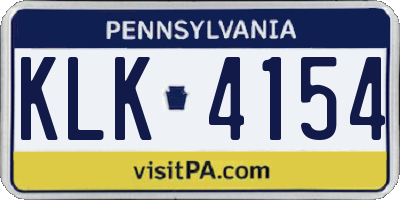 PA license plate KLK4154