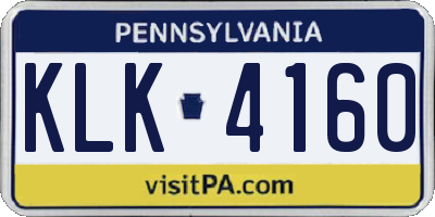 PA license plate KLK4160