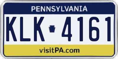 PA license plate KLK4161