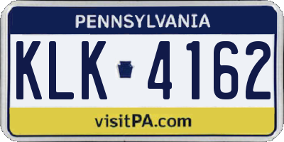 PA license plate KLK4162