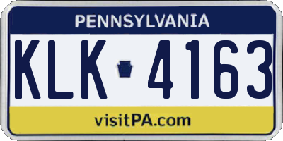PA license plate KLK4163