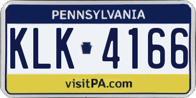 PA license plate KLK4166