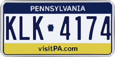 PA license plate KLK4174