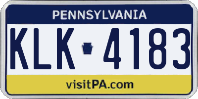 PA license plate KLK4183