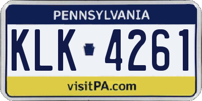 PA license plate KLK4261