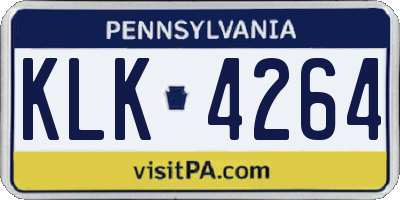 PA license plate KLK4264