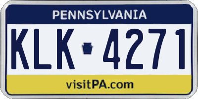PA license plate KLK4271