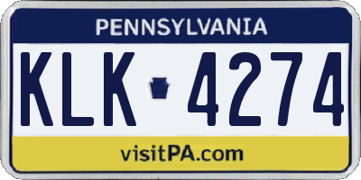 PA license plate KLK4274