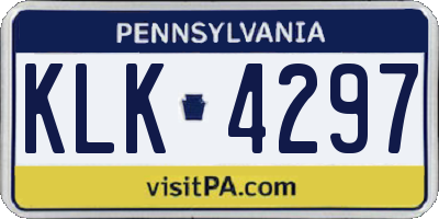 PA license plate KLK4297