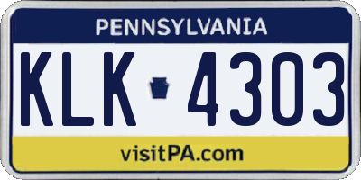 PA license plate KLK4303