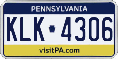 PA license plate KLK4306