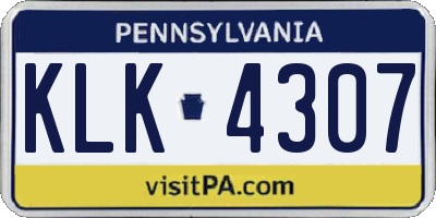 PA license plate KLK4307