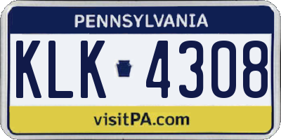 PA license plate KLK4308