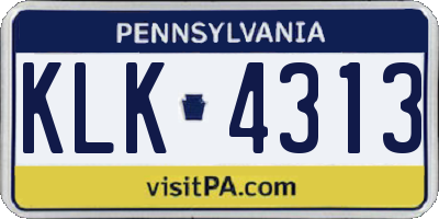 PA license plate KLK4313