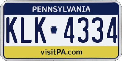 PA license plate KLK4334