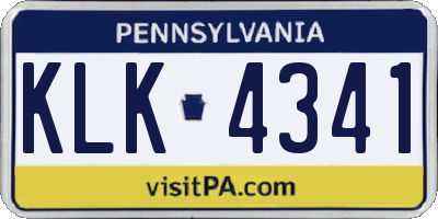 PA license plate KLK4341