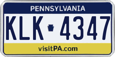PA license plate KLK4347