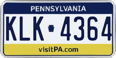 PA license plate KLK4364