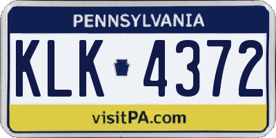 PA license plate KLK4372