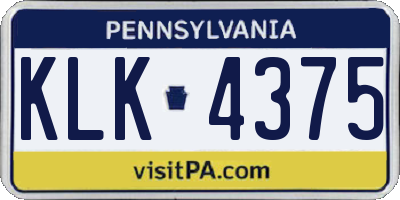PA license plate KLK4375