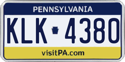PA license plate KLK4380